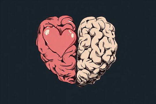 Heart Mind brain love emotion icon 