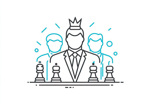 Leadership Icon Outline  Illustration