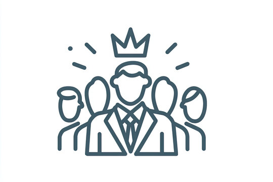 Leadership Icon Outline  Illustration
