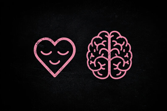 Heart Mind brain love emotion icon 