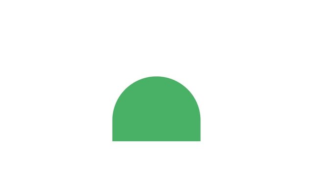 Green arch shape on white background for design and decoration purposes animated shape