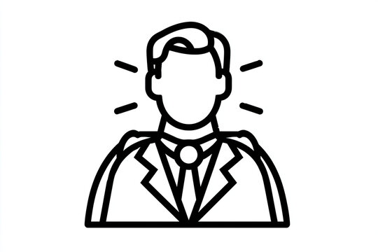 Leadership Icon Outline  Illustration