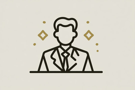 Leadership Icon Outline  Illustration