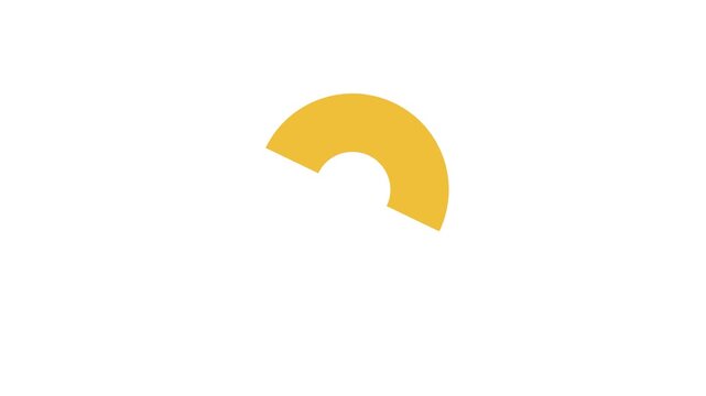 A yellow crescent shape on a white background animated shape