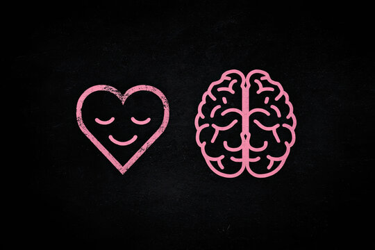 Heart Mind brain love emotion icon 