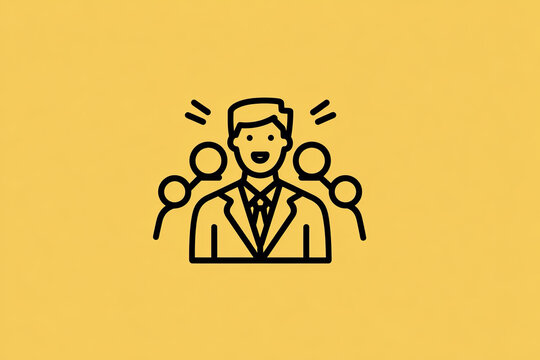 Leadership Icon Outline  Illustration
