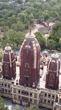 Vertical Aerial View of Birla Mandir Lakshmi Narayan Temple Delhi India