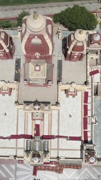 Vertical Aerial View of Birla Mandir Lakshmi Narayan Temple Delhi India
