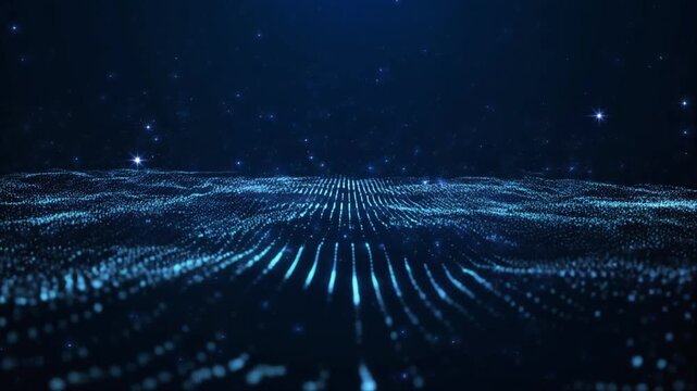 Digital constellations forming a futuristic network across the cosmic void