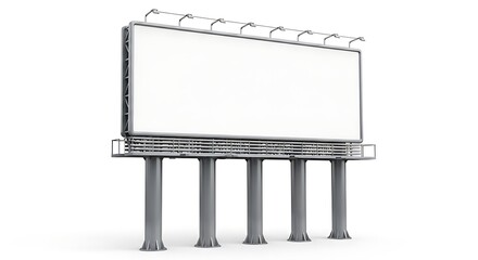 Obraz premium Blank Billboard Advertising Space Isolated 3D Render on White Background