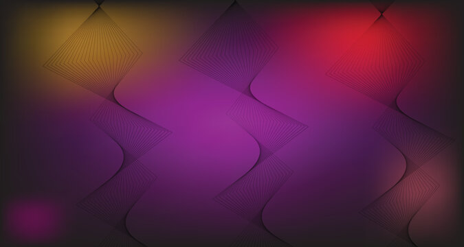 Neon abstract fractal geometry with diamond and sine curves. This vibrant, colorful background features flowing lines and luminous gradients.