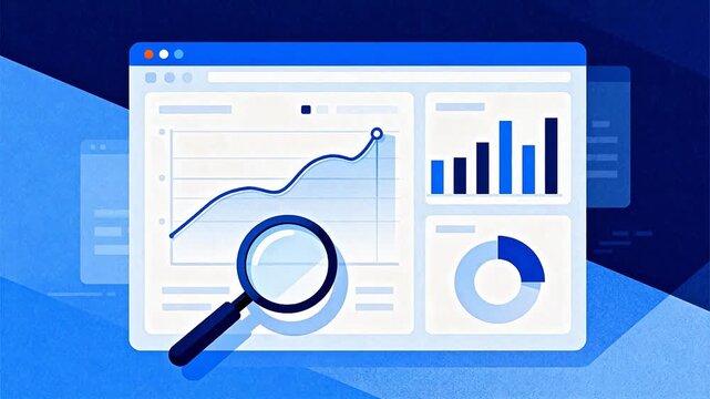Data analysis interface with magnifying glass