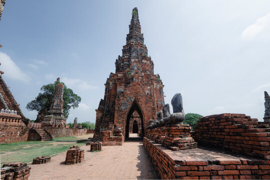 Landscape Ayutthaya Historical Park in Ayutthaya. The temple of the equivalent human Thailand.