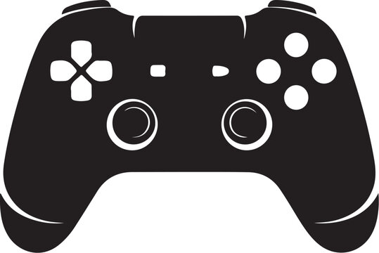 Black video game controller icon vector