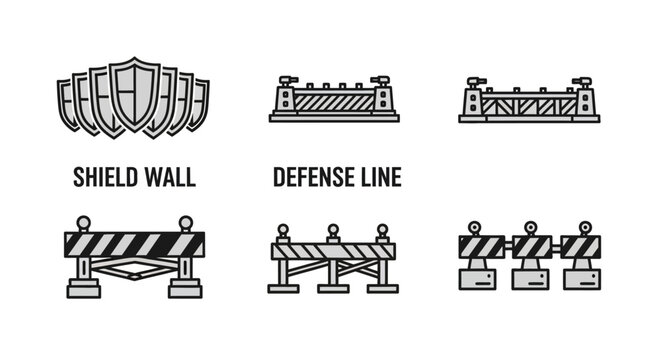 Barriers and Shields Defense Symbols.