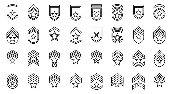 Military Rank Badges and Insignia Symbols.