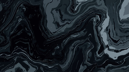 Obraz premium Abstract fluid art with swirling dark blues, grays, and white accents.