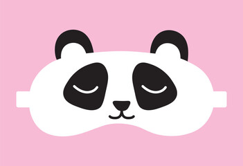 Fototapeta premium Mask for dreaming. Panda bear Night mask. Vector flat illustration.