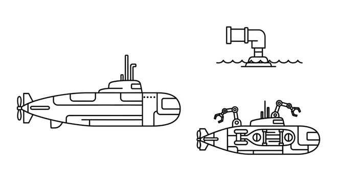 Submarine Ocean Underwater Exploration Vehicle.