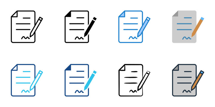 Customs form icons set multiple style collection. Editable stroke 
