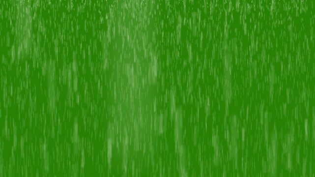 Looping rainfall animation with heavy rain streaks on green screen background