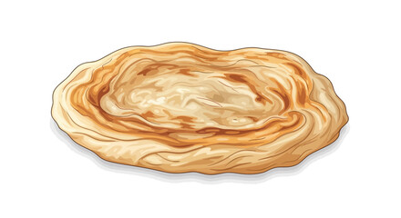 Fototapeta premium Flaky Paratha Bread Isolated White Background