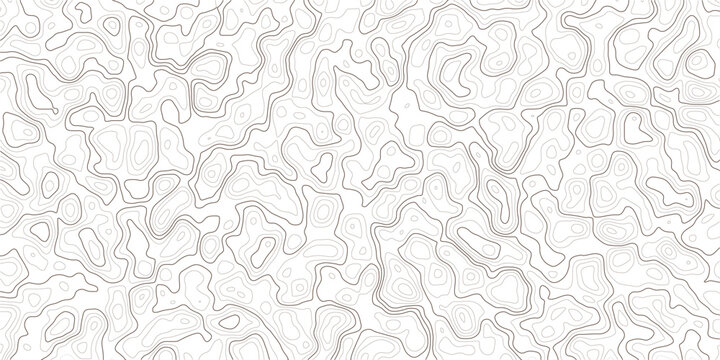 Topographic map design with wavy lines and contours pattern