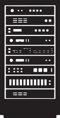 Fototapeta premium Black Man working at computer silhouette