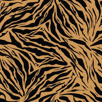 Leo pattern art vibrant orange and black abstract zebra stripes design