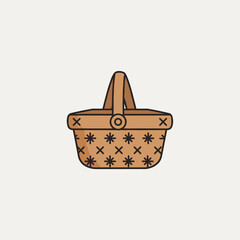 Fototapeta premium Brown Woven Patterned Handbag Purse.