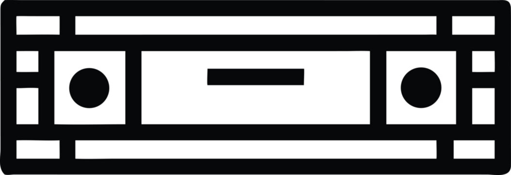 Black line icon of a modern spirit level device for accurate surface leveling