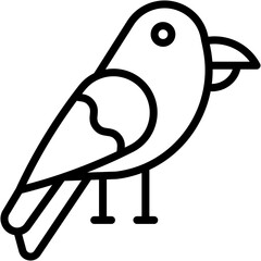Naklejka premium Vector Icon Crow, Ornithology, Zoo, Bird, Animals, Animal