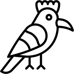 Vector Icon Hoopoe, Animals, Zoology, Ornithology, Fauna, Bird Feather © Icon