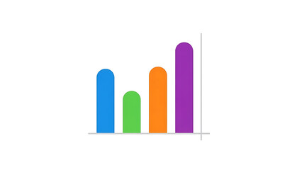 Obraz premium Colorful Bar Chart on White Background Keywords: bar chart, graph, statistics, data, infographic