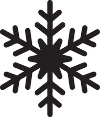 Obraz premium Black snowflake icon, winter symbol, frosty design element, vector graphic