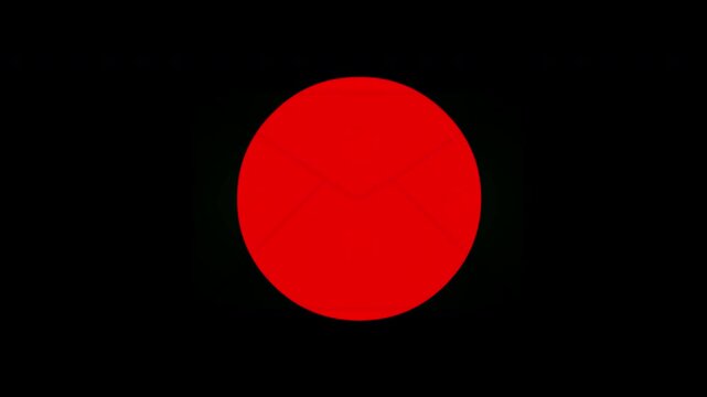 Solid Red Circle Shape on Black Background, Minimal Design