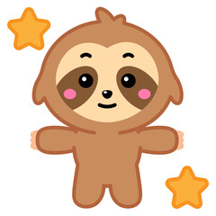 Fototapeta premium Cute Sloth Illustration