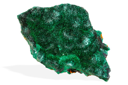 Natural malachite stone with distinctive green copper ore patterns displaying geological mineral