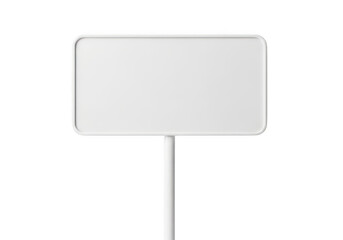 Fototapeta premium Blank white sign on a stick isolated on transparent background
