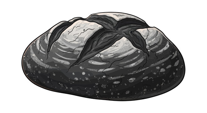 Artisan Sourdough Bread Loaf Isolated on White Background