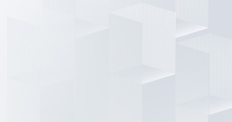Obraz premium Abstract white off 3D columns background with soft shadows and minimal geometry. Clean corporate design with depth and empty space, ideal for business, data and presentation layouts.