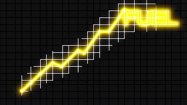 Fuel algorithm concept with golden step graph on cyber grid.