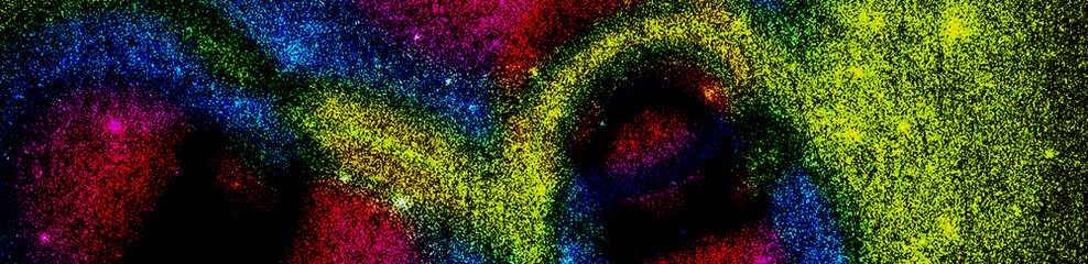 Scène abstraite d’univers sombre avec nuages lumineux, adaptée à l’art numérique et au design. © enatabackground