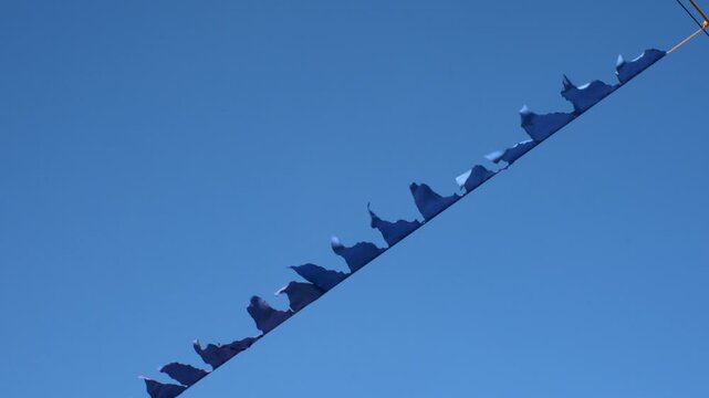 Small flags blowing in the wind