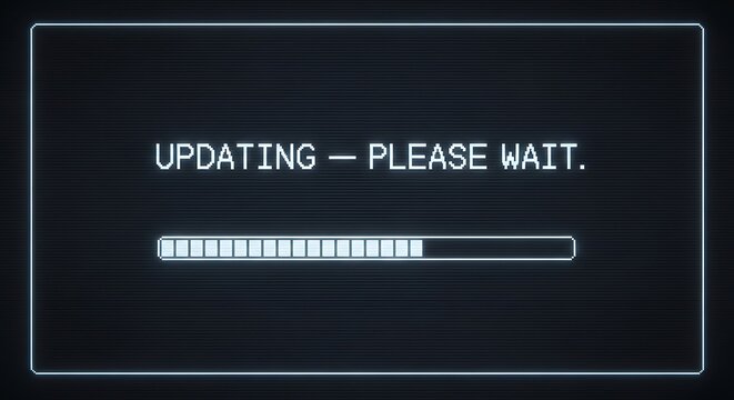 Updating progress bar and message on digital screen.