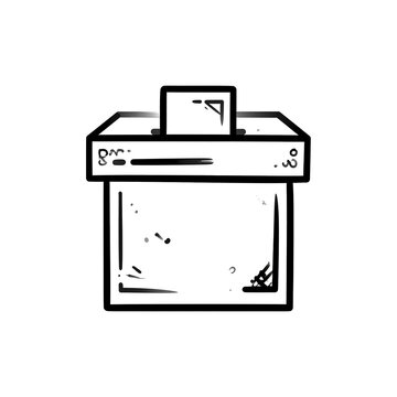 A simple line drawing of a printer