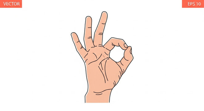 Hand gesture making the OK sign with fingers and thumb.