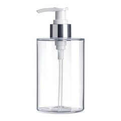 Obraz premium A clear plastic bottle with a white pump dispenser