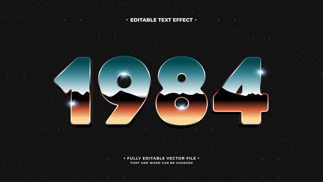 3d retro futuristic editable text effect 90s