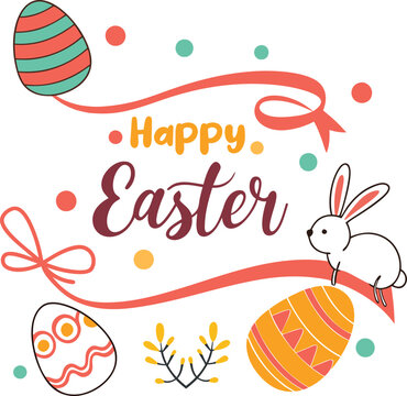 Decorative happy easter wishes background for social post